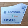 New Original Husqvarna OEM 353 G sticker decal 537370514