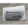 New Original Husqvarna OEM 572 XP sticker decal 537212105