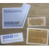 Sticker Decal Set Compatible with Husqvarna 262 XP Professional – US Version Cover Stickers