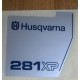 New Original Husqvarna OEM 281 XP sticker decal 503709801